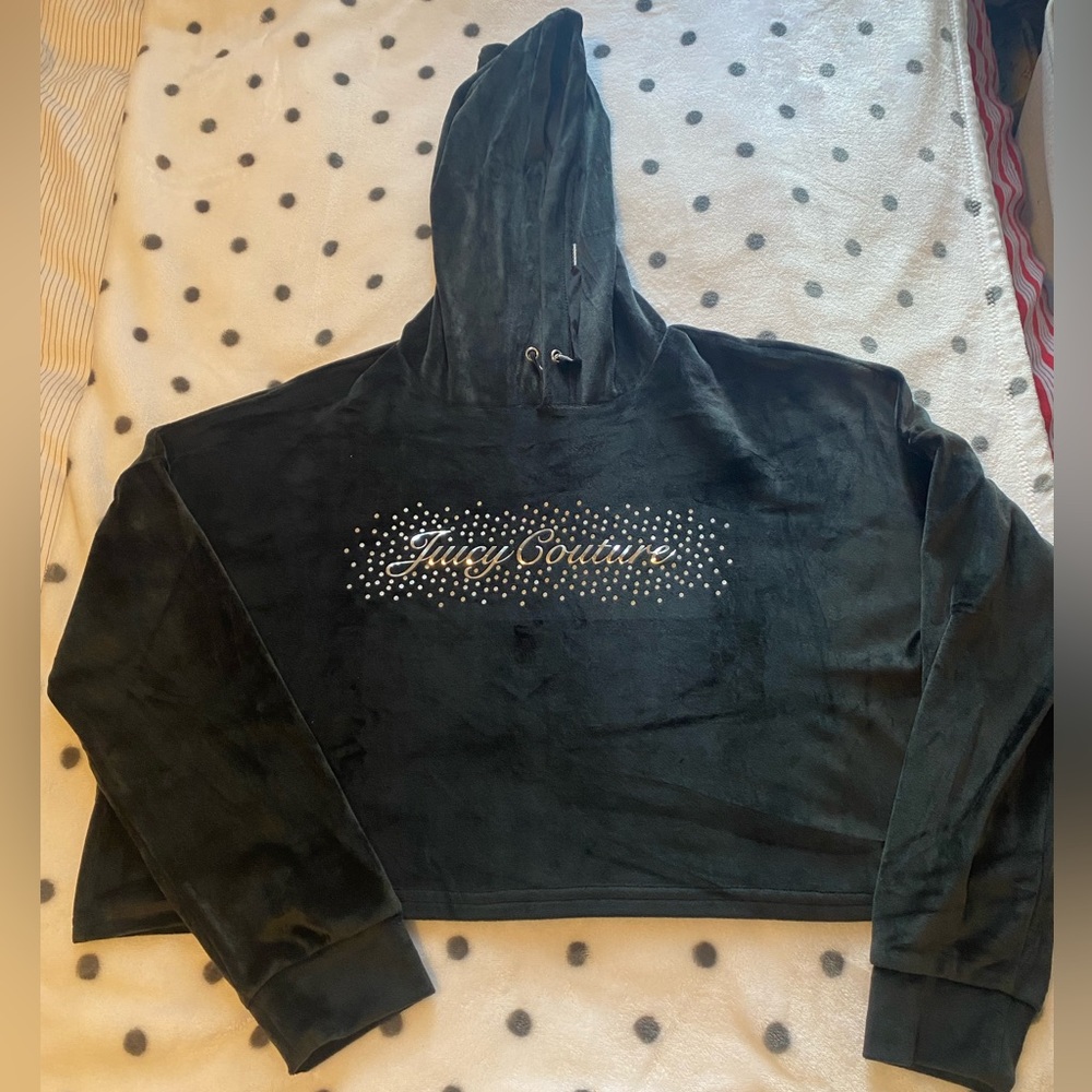 Black sparkly juicy couture jogger pj set size medium